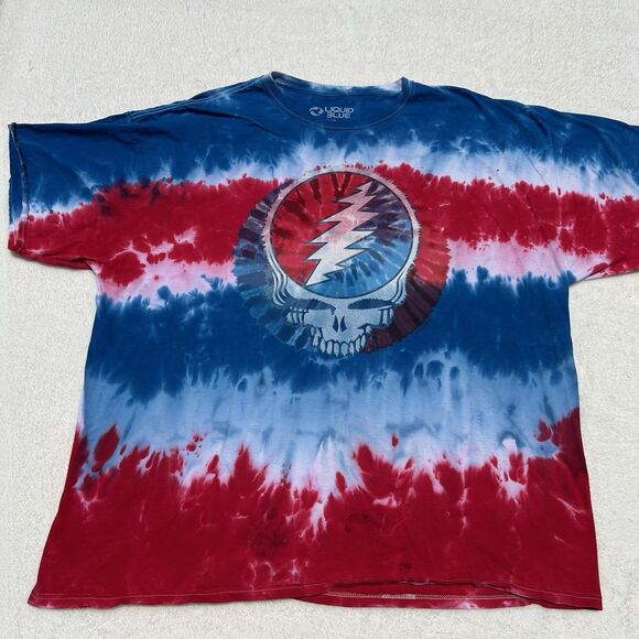 Vintage 2004 Liquid Blue – Grateful Dead Tye Dye t-Shirt Size 3XL Red White Blue - Picture 1 of 7